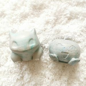 Bulbasaur and Oddish Concrete Planters Pokemon